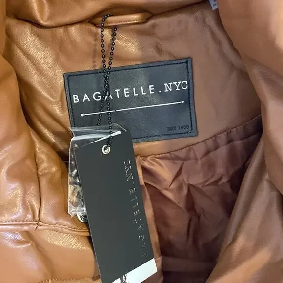 Bagatelle Cognac large Oversize Faux Leather Puffer